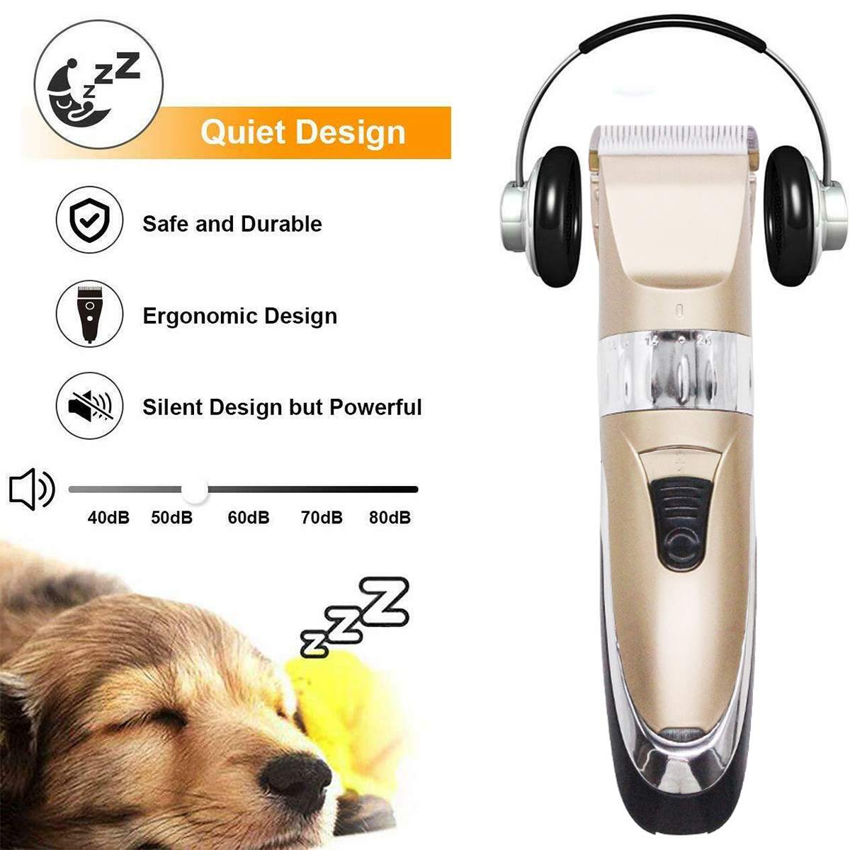 USB Dog Grooming Clippers Cordless Pet Clippers Hair Trimmer Low Noise Electric Dog Hair Cutting Machine Kit