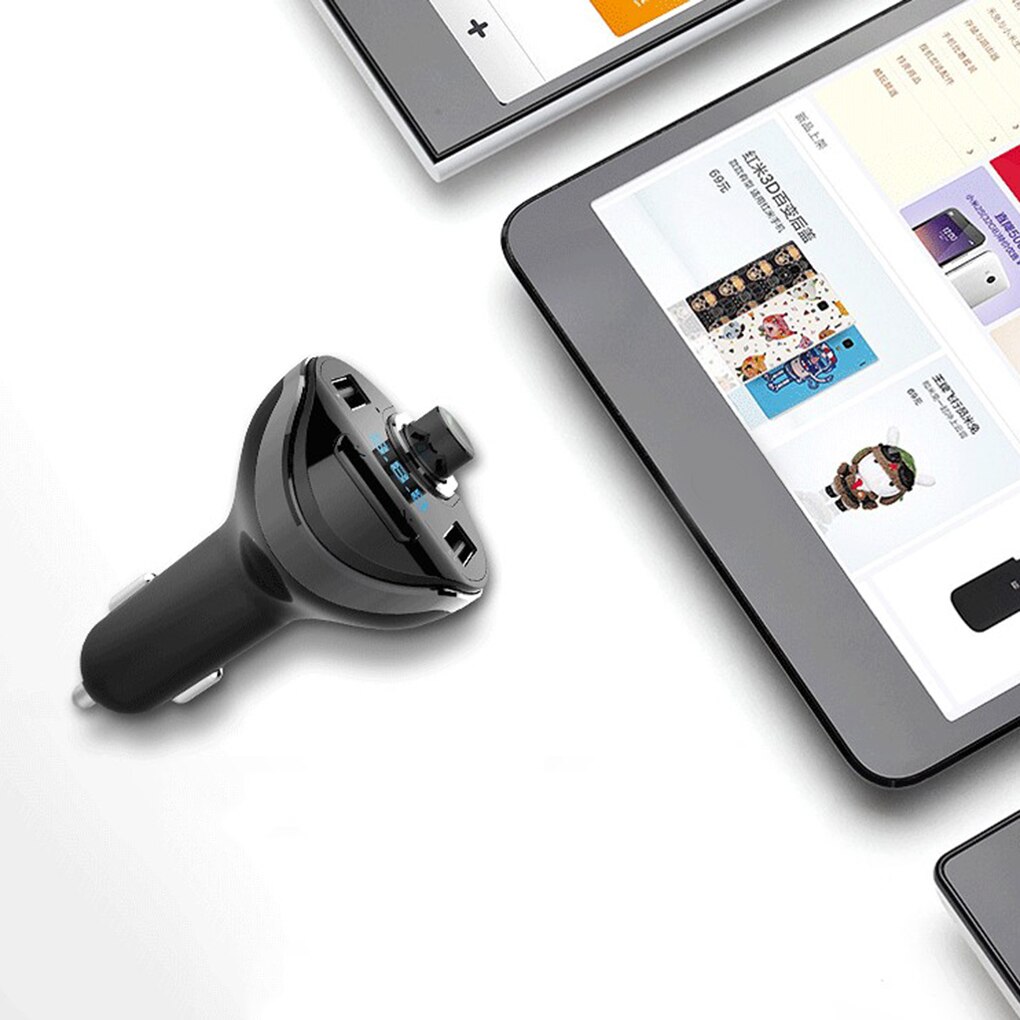 T20 Car Bluetooth MP3 Player Cigarette Lighter Car Dual USB Charger FM Transmitter Auto Hands-free Call