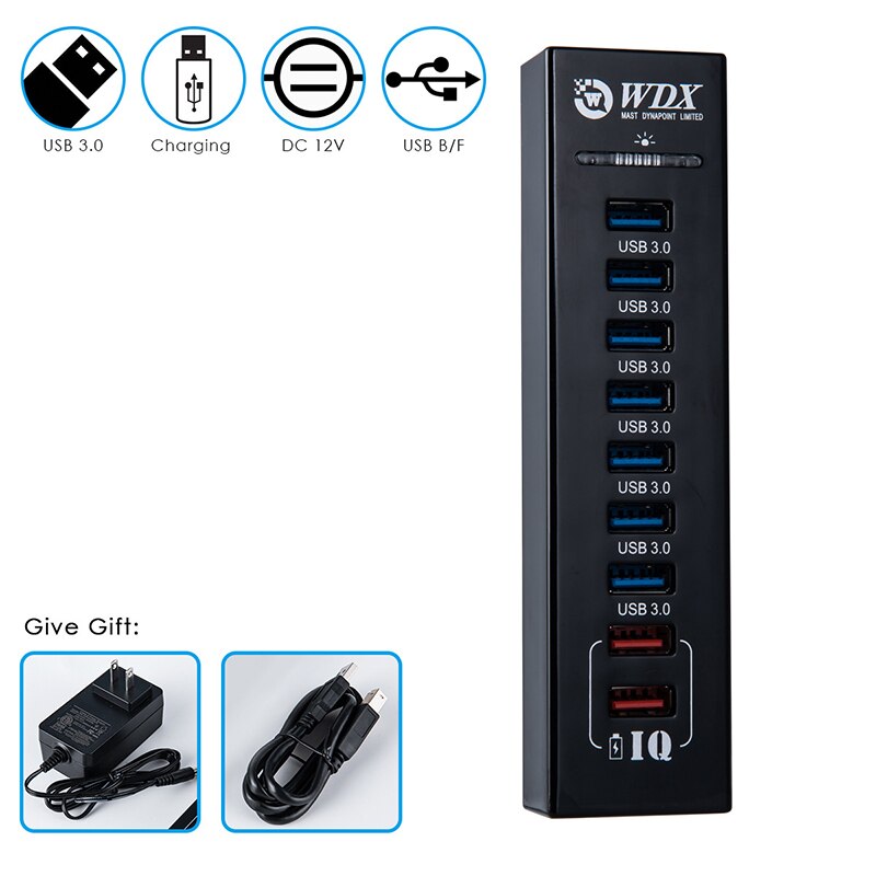 USB HUB 7 Port USB 3.0 Splitter for Keyboard Mouse Printer Fast Charging Usb Hub With Power Supply For Macbook PC Laptop: USB3.0 9port