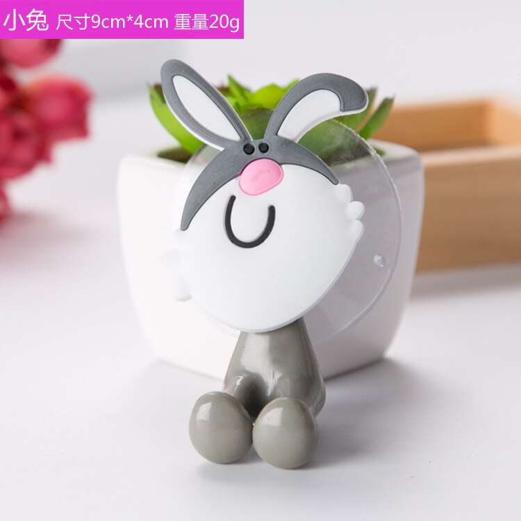 Animal Cute Cartoon Suction Cup Toothbrush Holder Bathroom Accessories Set Wall Suction Holder Tool: Rt