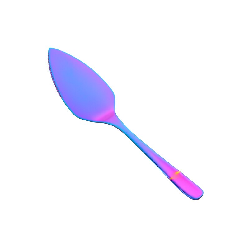 1/3PCS Stainless Steel Cake Shovel Set Bread Pizza Knife Dessert Pie Divider Cutter Spatula Server Baking Tool for Party Wedding: rainbow
