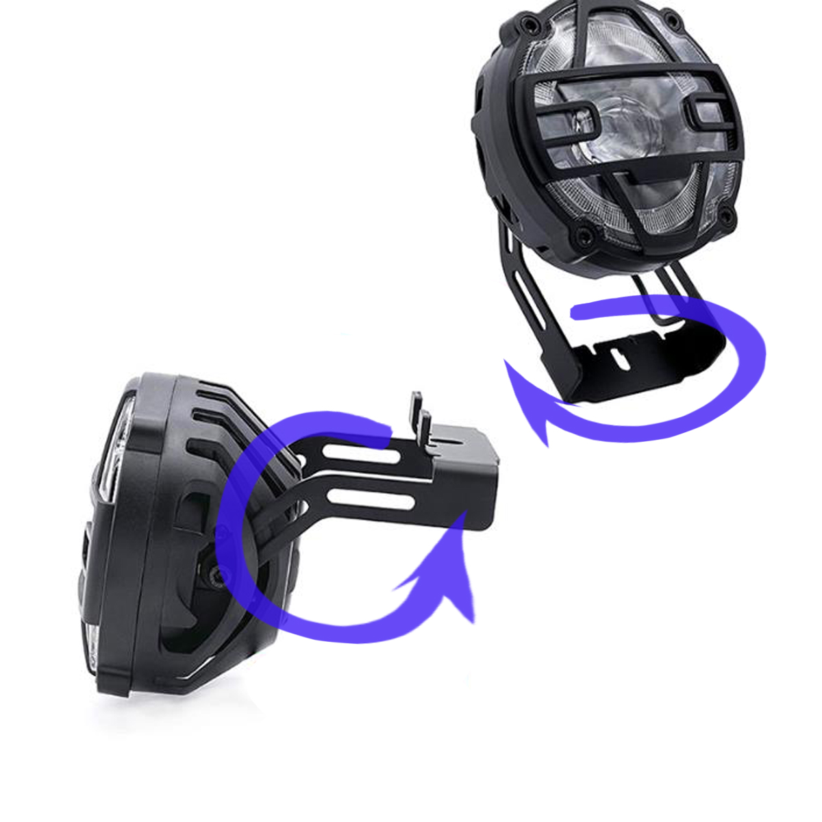 Kalosse-Luces delanteras de motocicleta impermeables de 36V, 48V, luces delanteras de bicicleta eléctrica con bocina, luz delantera de bicicleta eléctrica