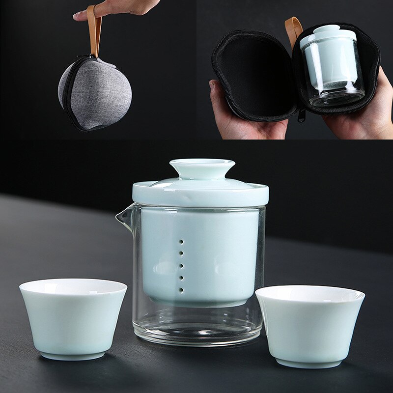 Travel Tea set Cup Drinkware Tea Cup Beautiful and easy teapot kettle Travel Bag