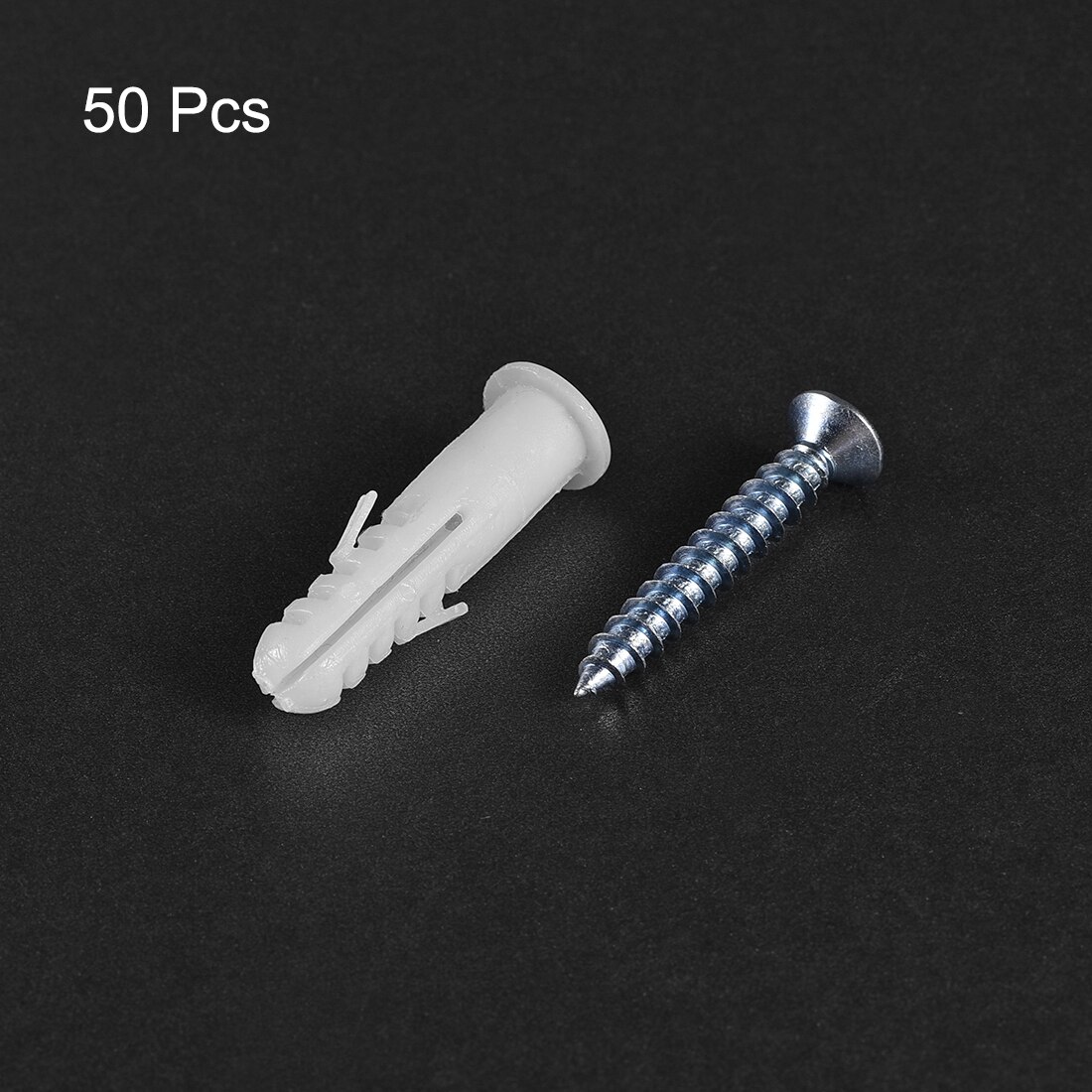 Uxcell 50 Pcs Flexibele 10 Mm X 40 Mm Plastic Expansie Pijp Kolom Beton Anker Stekker Frame Bevestigingen Buis met Schroeven Wit