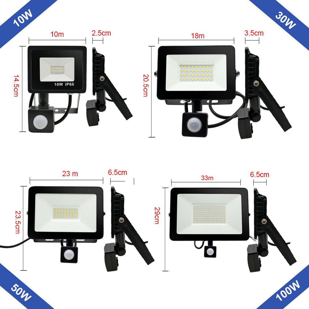 Led projektør 10w 20w 30w 50w 100w infrarød menneskelig krop induktion væglampe regnvandsbestandig intelligent modstandsdygtig gårdslampe