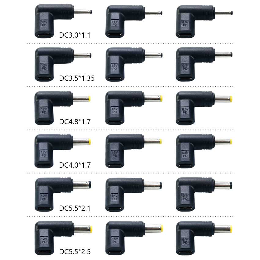 Usb C Pd Naar Dc Power Connector Universal 12V 15V 19.5V Type C Naar Dc Jack Plug Opladen Adapter Converter Voor Tablet Router