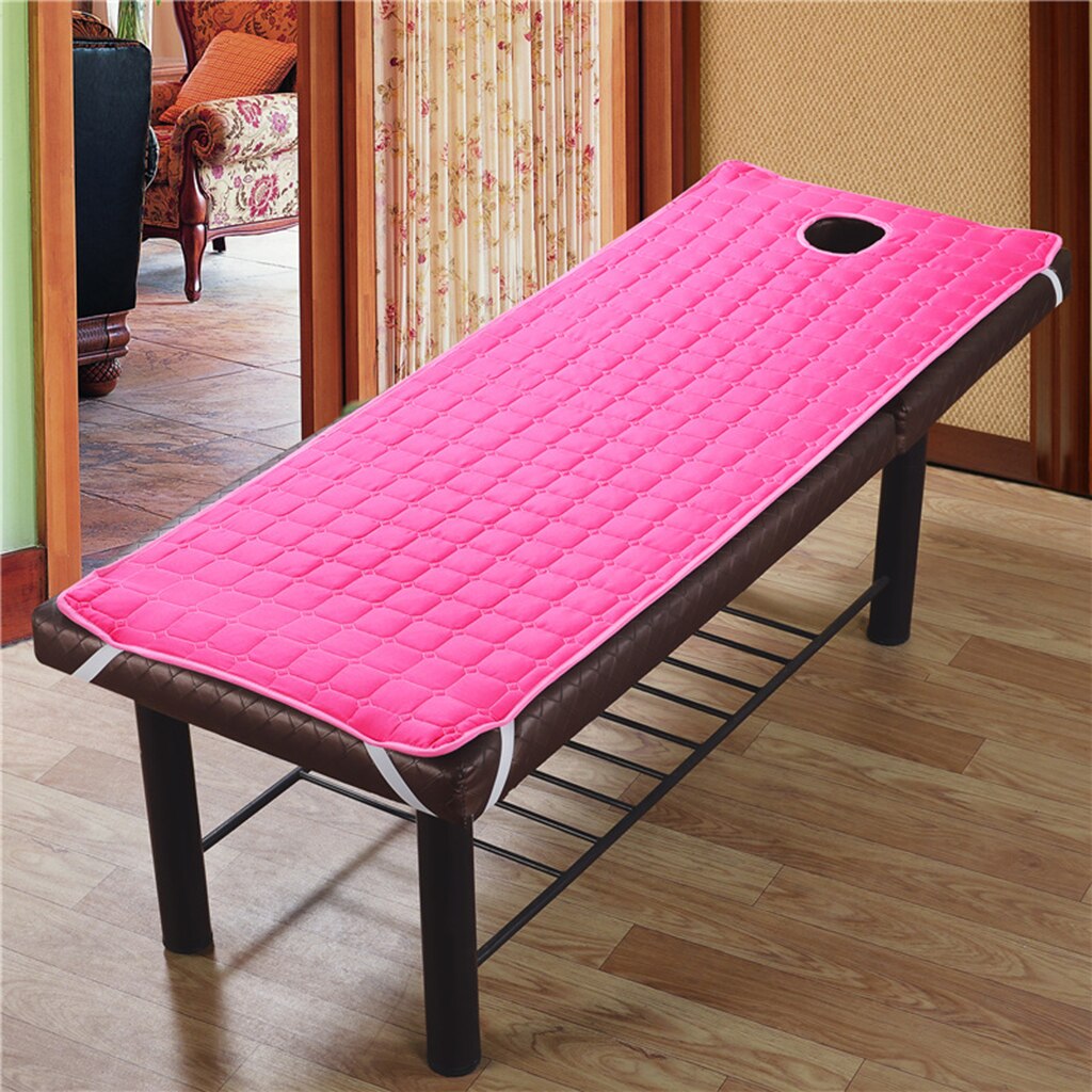 Matelas de Table de Massage SPA | Linge de lit, housse de matelas pour Salon de beauté avec trous de visage, lits adaptés à 75x28 pouces: Rose Red as describ