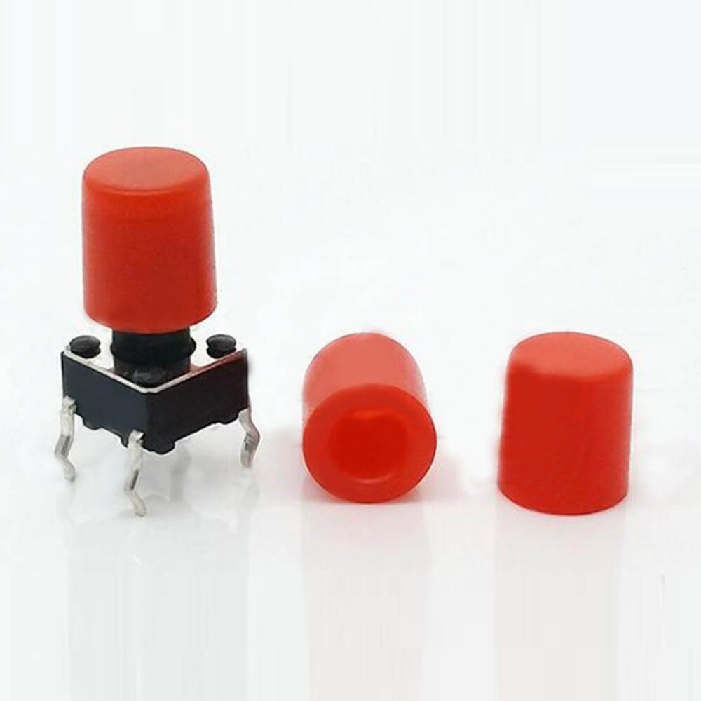 100pcs 6*6.45mm button caps tactile button caps multicolor round switch button caps for 6*6 switch buttons