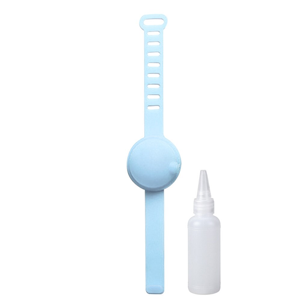 15ml hand sanitizer dispensing portable silikon armband armband vuxen barn flytande armband hand dispenser handtvätt gel #50: Ljusblå