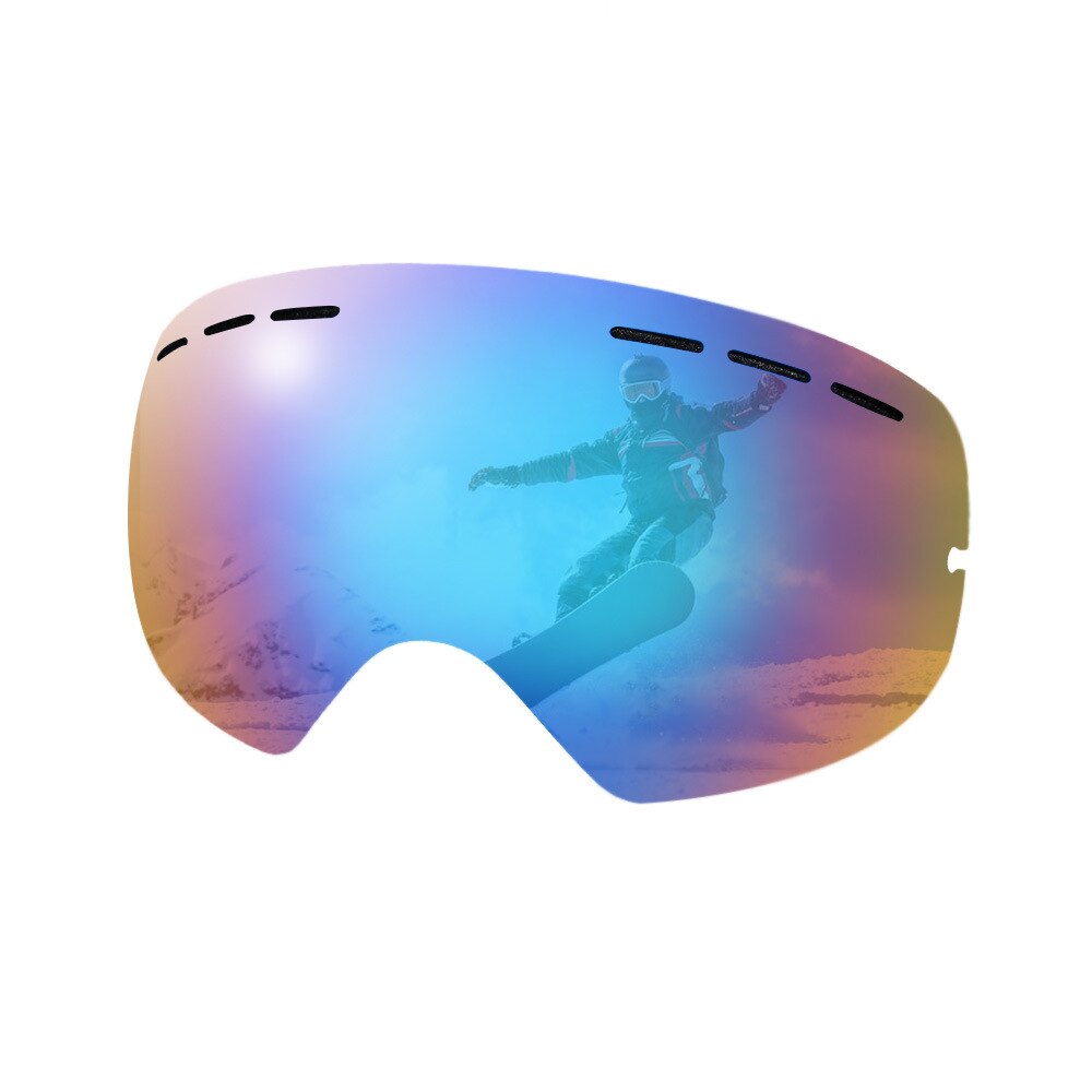 Brand Double Layer Antifog Glasses Ski Goggles Lenses Coated Lens Night Vision Brightening Lens Goggles Lens