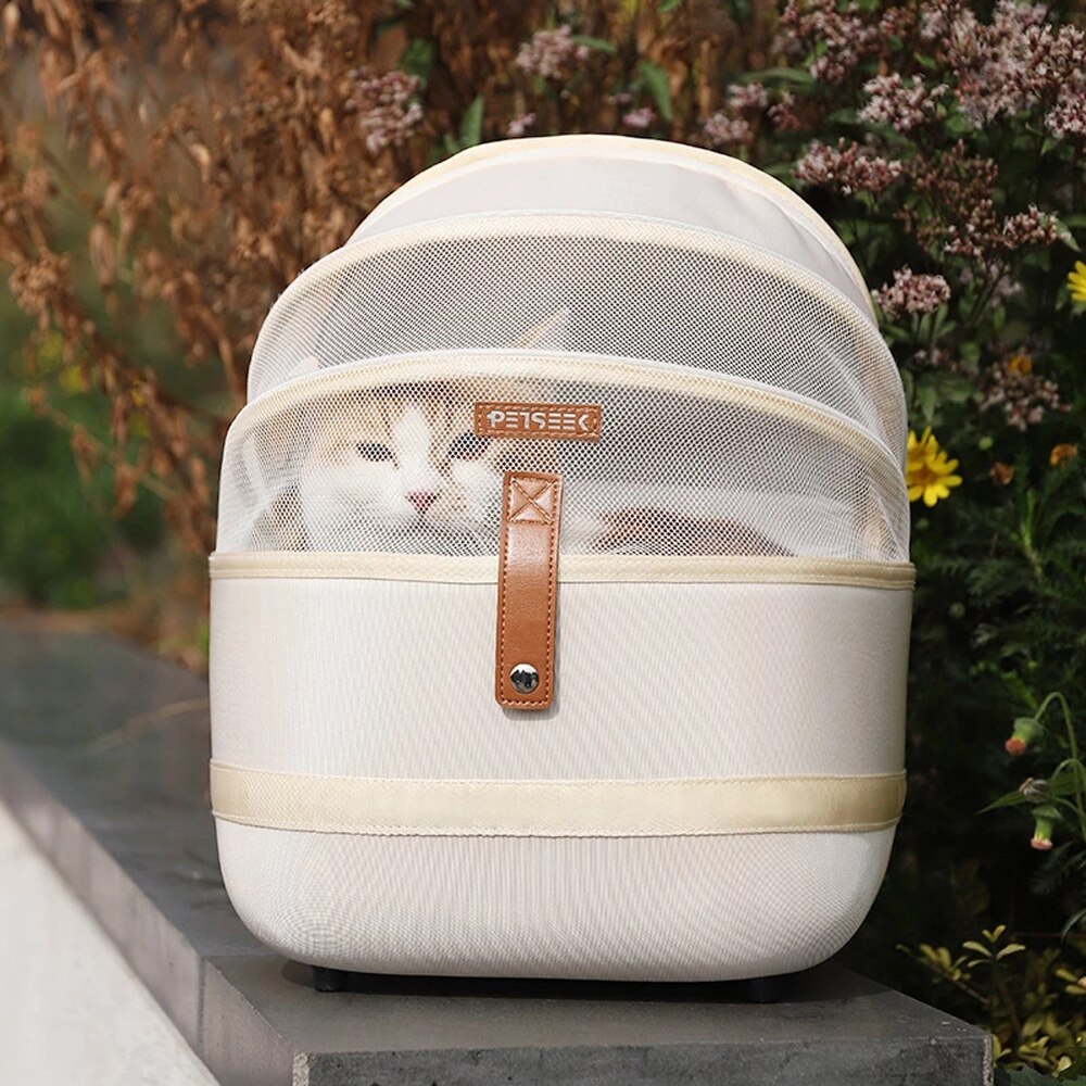 NICREW-mochila portátil transpirable para transportar mascotas, bolsa de transporte de viaje para cachorros, accesorios para gatos