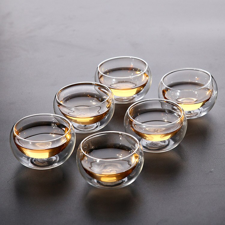 Heat-resistant Glass Cups for Coffee Transparents Teacup Glass Coffee Tea Cup: 6pcs cups2