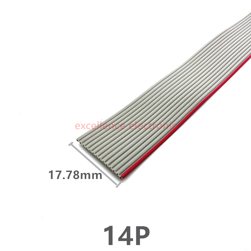 1/2/5/10Meter 6P/8/10/14/16/20/26/30/34/40/50/60 Pin 1.27Mm Pitch Grijze Platte Lintkabel 28 Awg draad Voor 2.54Mm Fc Idc Connector