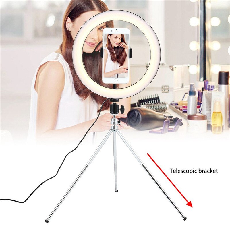 10IN Led Selfie Ring Licht Studio Fotografie Foto Ring Vullen Licht Met Statief Voor Smartphone Make Video