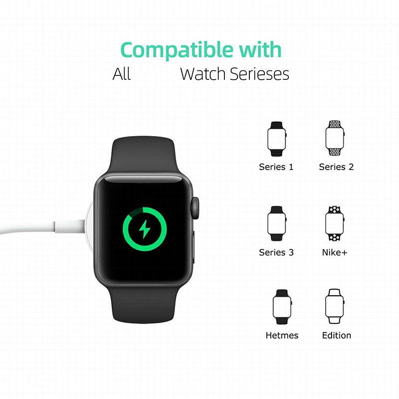Suntaiho 2 en 1 cargador inalámbrico para el reloj de Apple 1, 2, 3, 4 rápido Cable de carga USB para iPhone 11 Pro Max X Xs X 8 Plus IPad USB de datos