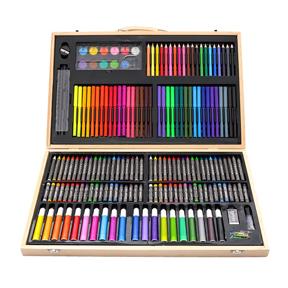 Set de lápices de colores de aceite para bocetos, materiales de arte de núcleo suave para adultos, dibujo artístico para colorear con Estuche portátil, 180 Uds.