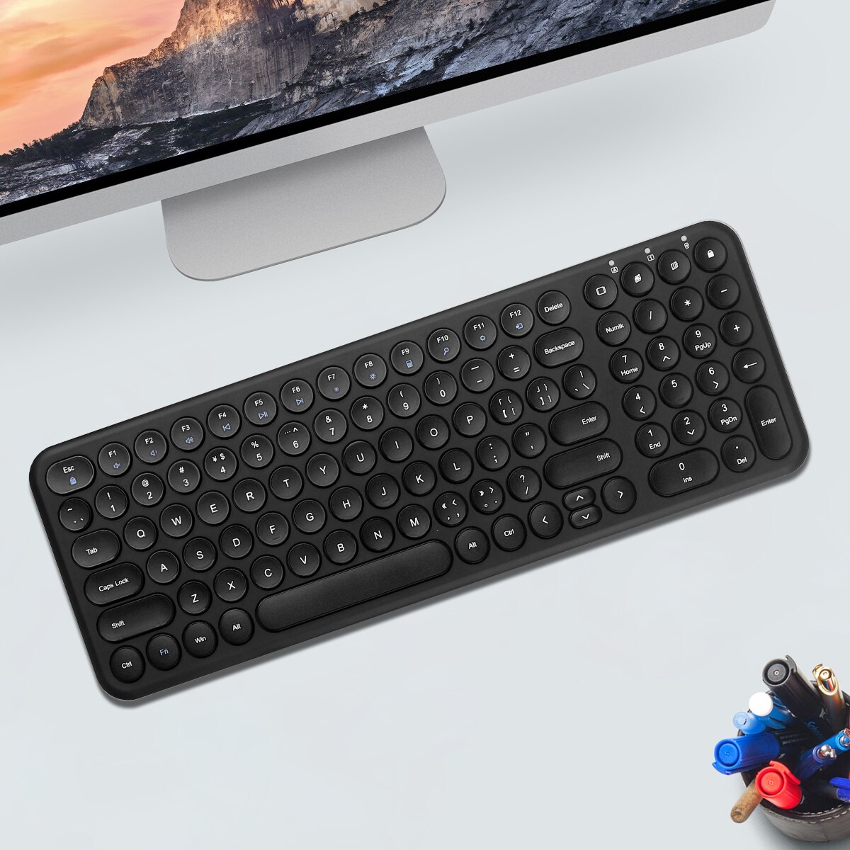 2.4G Wireless Rechargeable Gaming Keyboard And Mouse Keyboard Gaming Mouse For Macbook PC Gamer Computer Laptop Keyboard: Black Keyboard