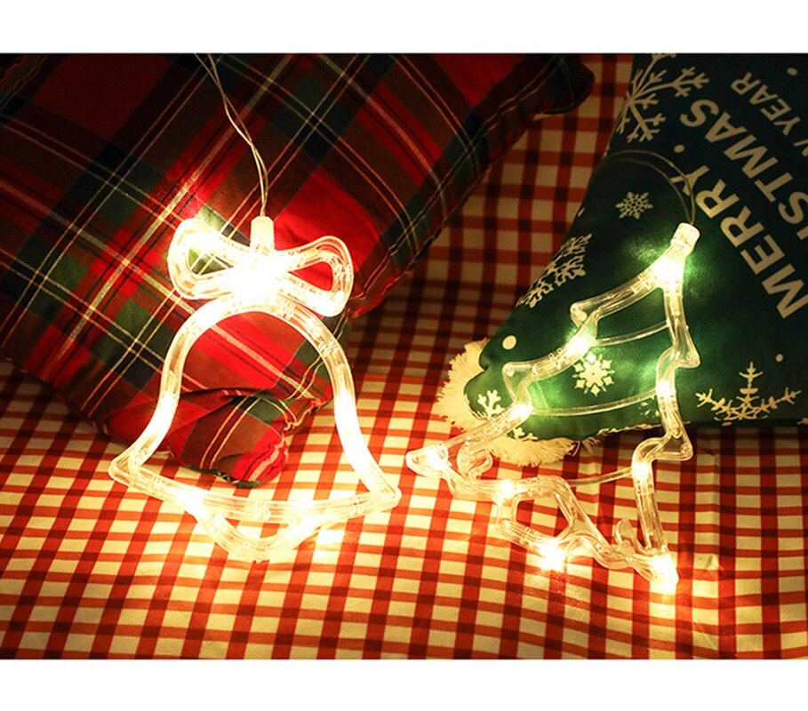 Christmas Snowfake Bell Lights Festoon Led String Lights Star Garland on Window Curtain Tree Decoration Halloween Wedding Light
