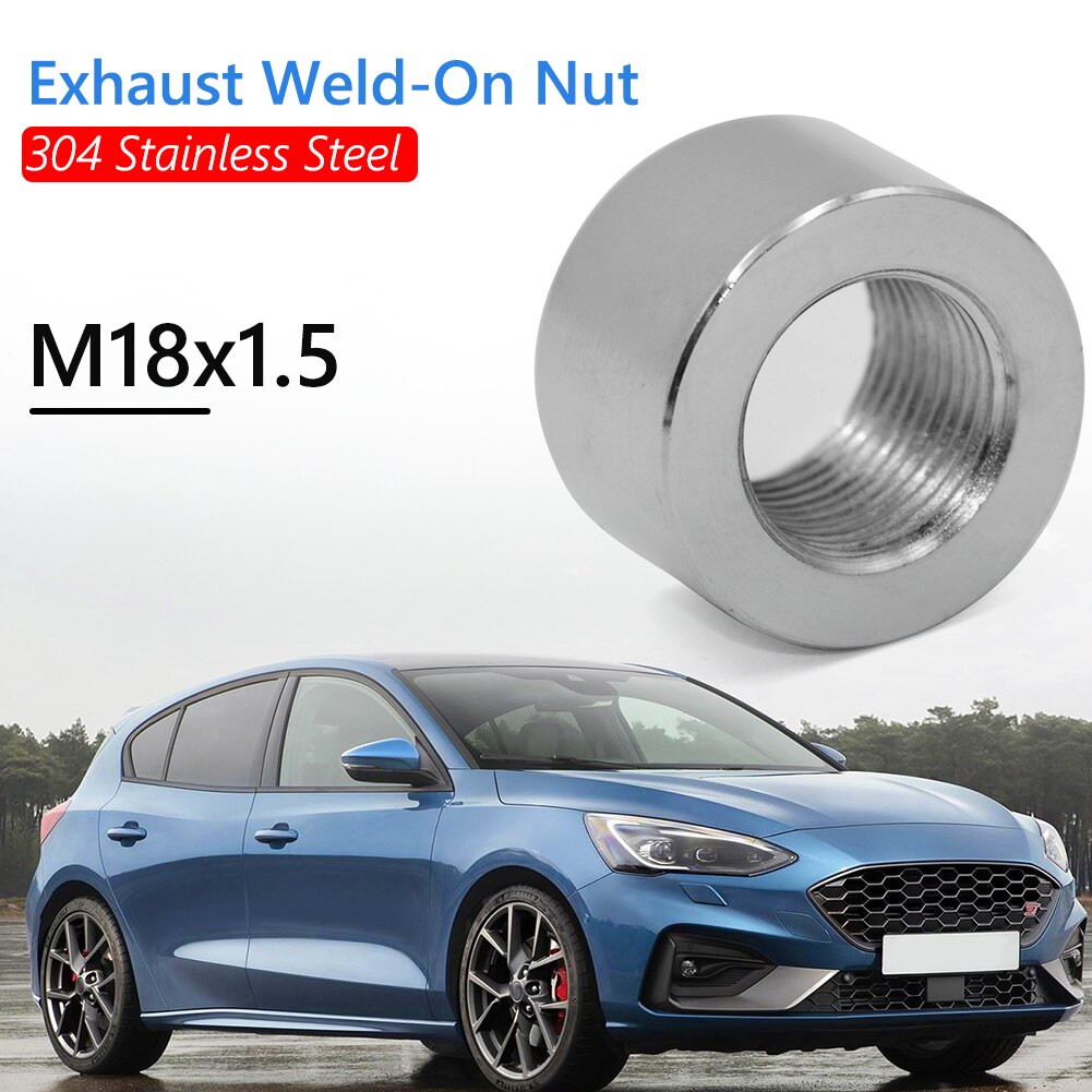 O2 Oxygen Sensor Bung Weld-on Nut Fitting 304 Stainless Steel Set M18 x 1.5 Thread Caring Personal Cars Accessories