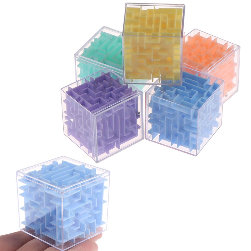 3D Doolhof Magische Kubus Transparant Zeszijdige Puzzel Speed Cube Rollende Bal Game Cubos Doolhof Speelgoed Voor Kinderen Educatief