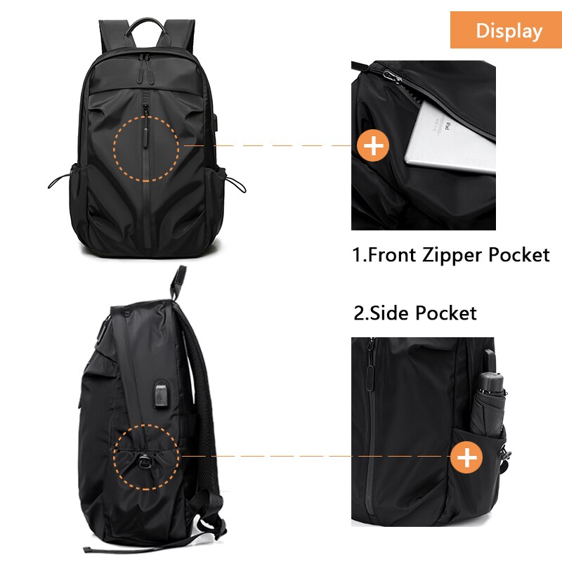 Uomini Zaino Impermeabile computer Portatile da 15.6 pollici Zaino Multifunzionale di Ricarica USB di Scuola Adolescente Mochila Borsa Da Viaggio zaino Esterno