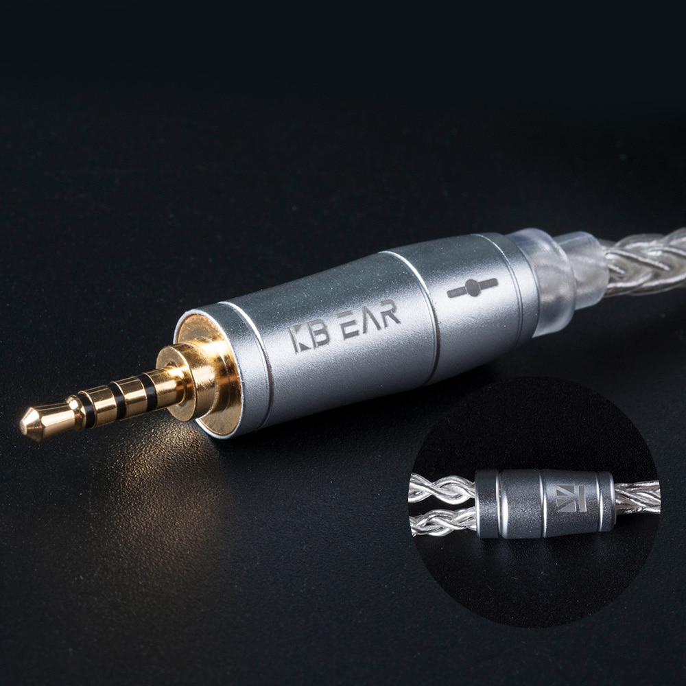 KBEAR 8 Core Upgraded Silver Plated Balanced Cable 2.5/3.5/4.4MM With MMCX/2PIN/QDC for BLON BL-01 BL-03 KZ ZSX ZAX DQ6 ZSTX