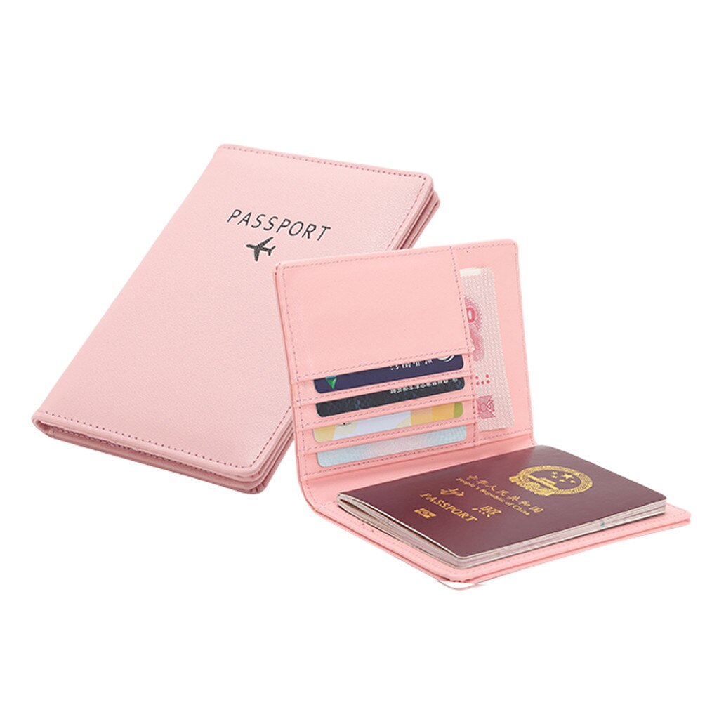 Leuke Paspoort Deksel multifunctionele Reizen Paspoort Portemonnee Tri-fold Document Organizer Houder voor paspoort Meisjes Case Pouch paspor: Pink 