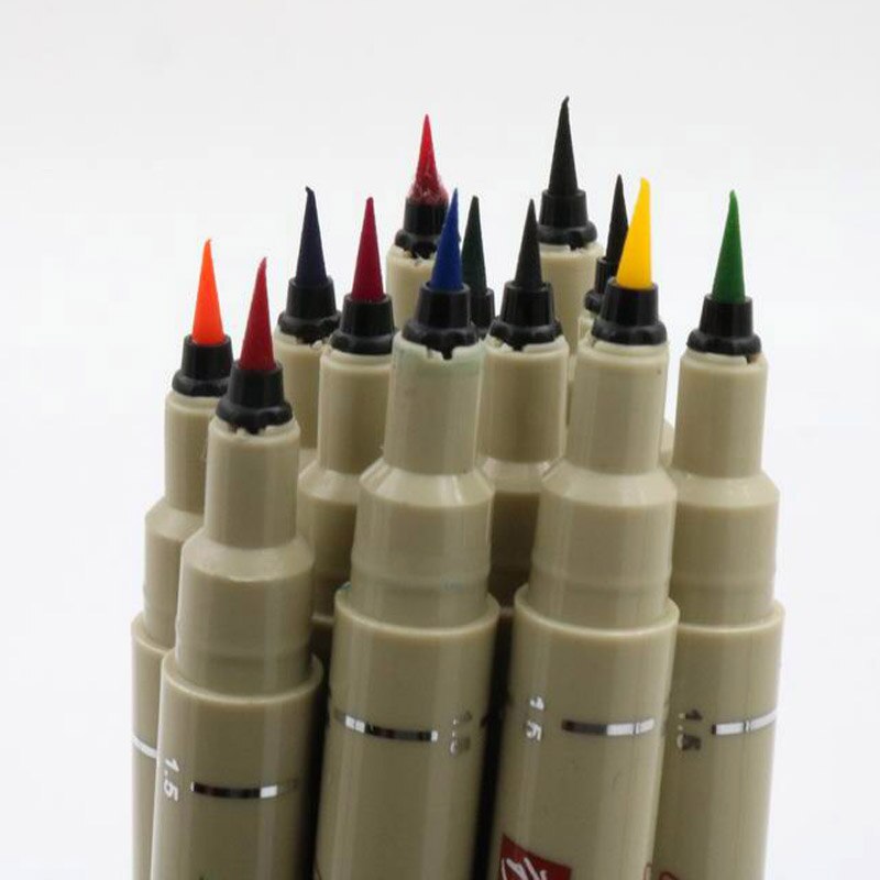 12pc drawing pen Pigment BRUSH ink pen pen Art Marker pen Different Tip Painting Sketching drawing Pen Office Supplies