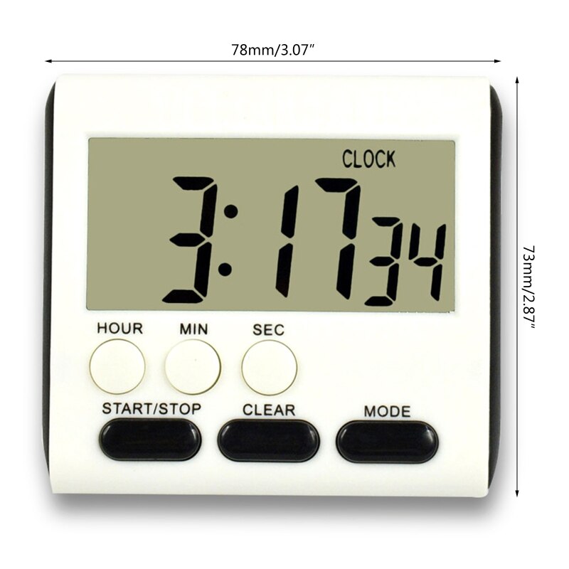 Multi-Function Electronic Timer Magnet Digital Timers Big LCD Display Count Up Countdown Timer for Break Time Cooking