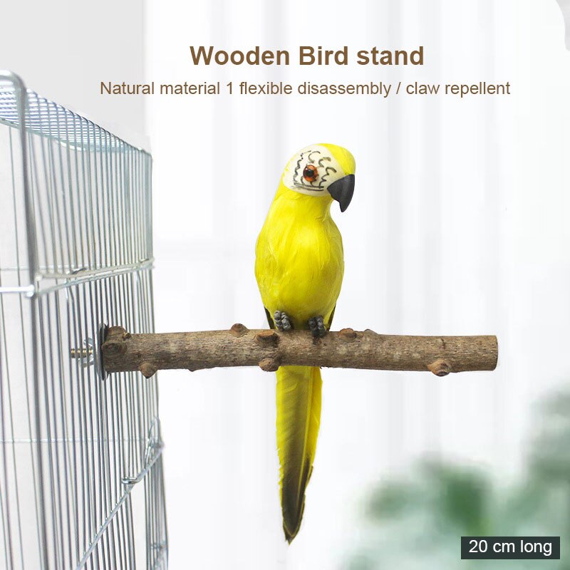 1Pc Pet Parrot Standing Stick Branch Perches For Bird CageWild Pole Prickly Ash Wood Wooden Pets Toys Hanging Cage Pet Product: 20cm
