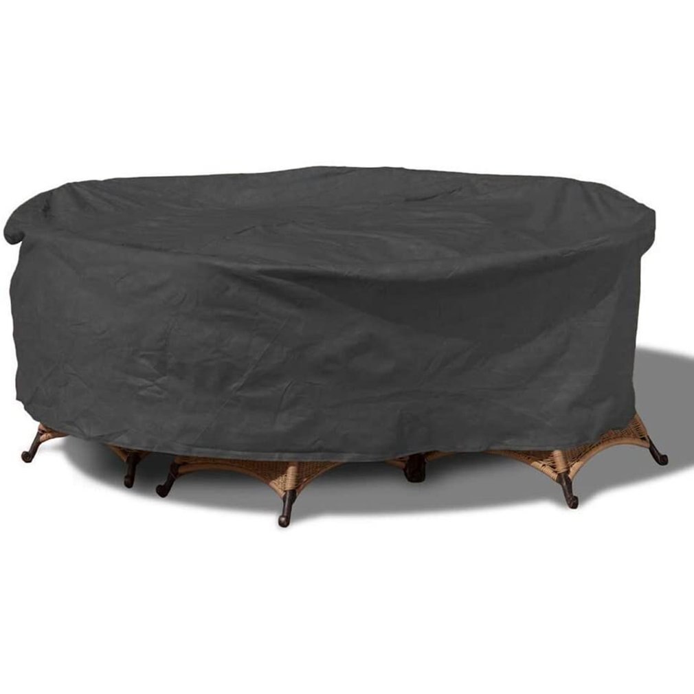 2 Size Ronde Waterdichte Outdoor Patio Tuinmeubelen Covers Regen Sneeuw Stoel Covers Voor Eettafel Stoel Dust Proof Cover