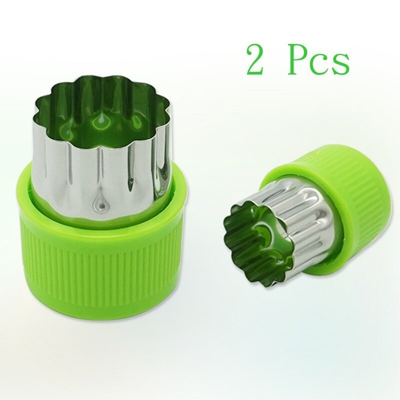 Cortador de fruta con moldes para verduras, cortador con dibujo de flores, molde de acero inoxidable para pastel, galletas, galletas, forma de corte, herramientas DIY, 8 Uds.,: 2pc