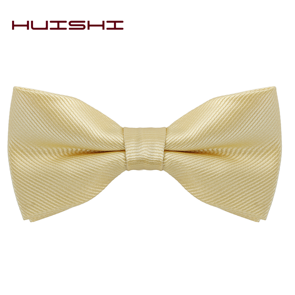 HUISHI Papillon per uomo Striscia solida Nero Perla Bianco Papillon Elegante uomo Bussiness Accessori per feste di nozze Fiocco a farfalla