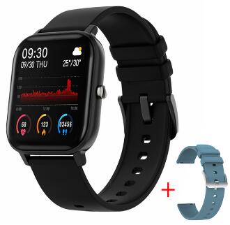 P8 Smart Watch Android Heart rate Blood Pressure Smartwatch Fitness Bracelet Sport Watches Men Women for IOS xiaomi huawei: black blue silicone