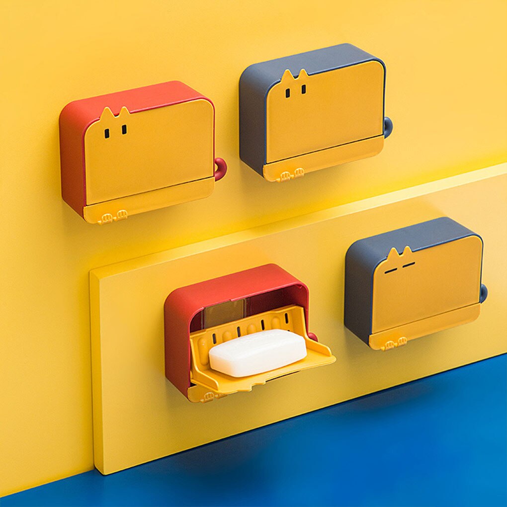 Douche Zeephouder Eenvoudige Lidded Wall Mount Dozen Soaps Holding Box Houders Zeep Container Voor Thuis Keuken Badkamer Opslag Gebruik