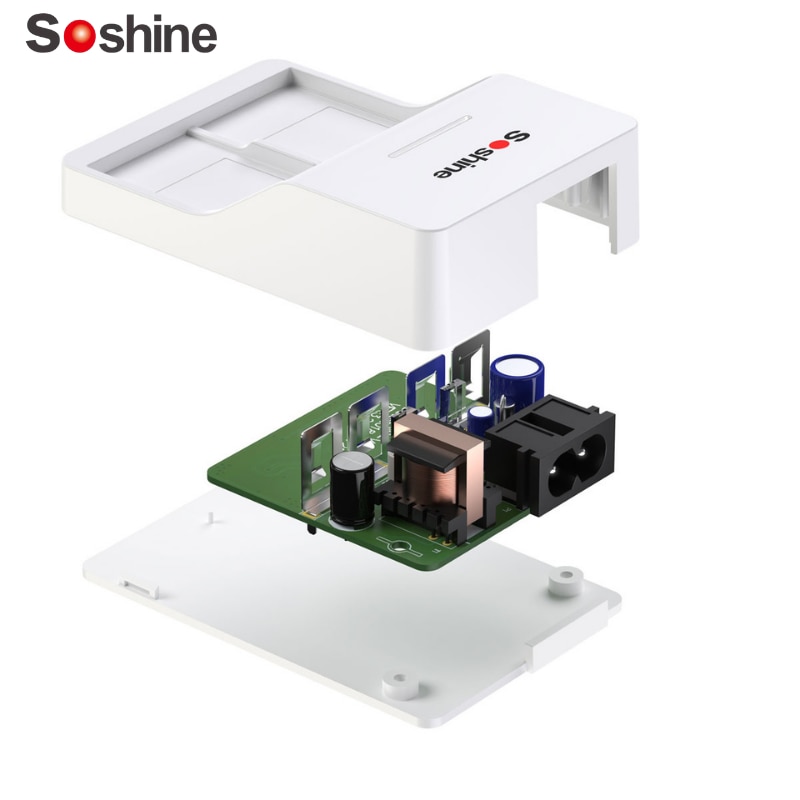 Soshine SC-V1 9V White 2 Independent Channels Smart Rechargeable Battery Charger with LED Indicator for Li-ion、Ni-MH、LiFeP04