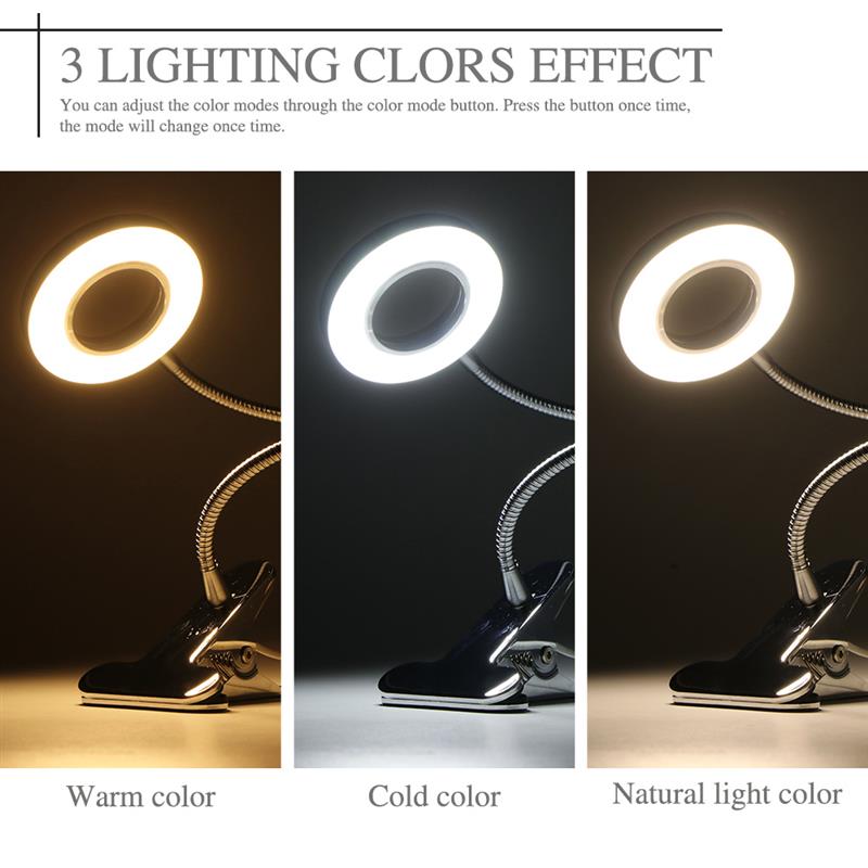 Led skrivebordslampe med klemme dæmpbar læselampe eye-care usb bordlampe led sengelampe baby natlys klip