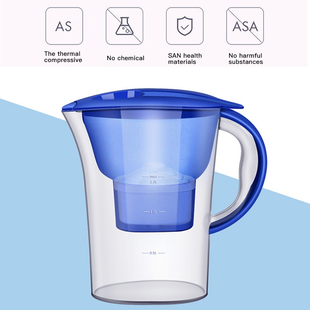 2.5L Brita Water Filters Activated Carbon Net Kettle Water Filter Purifier Jug Water Lonizer Alkaline Filtered Pot Kitchen