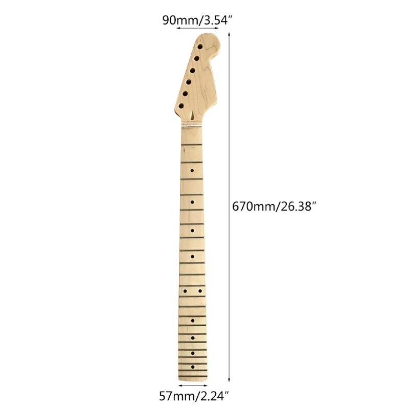 Cuello de guitarra de madera de arce, diapasón de palisandro de borde suave, Kit de mango de guitarra eléctrica,
