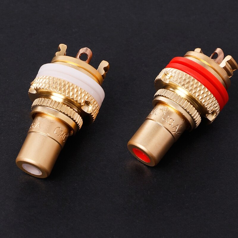 8PCS Red+White HIFI RCA Socket Socket Chassis CMC Female Connector