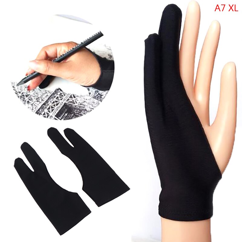 2 Pcs Finger Anti-fouling Gloves For Artist Drawing & Pen Graphic Tablet Pad: A7XL