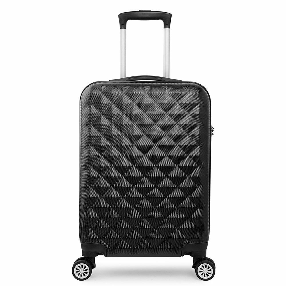 carrello rigido bagaglio a mano valigia voli viaggio 4 ruote 55x34x20 cm Nero