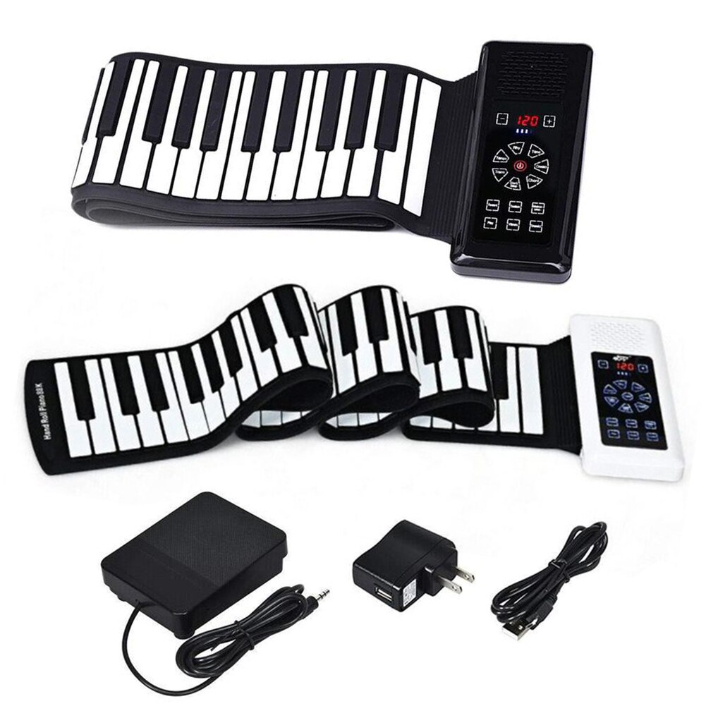 Portable 88 Keys Flexible Roll Up Piano Silicone Foldable Digital Keyboard Portable Foldable Soft Keyboard Electronic Piano