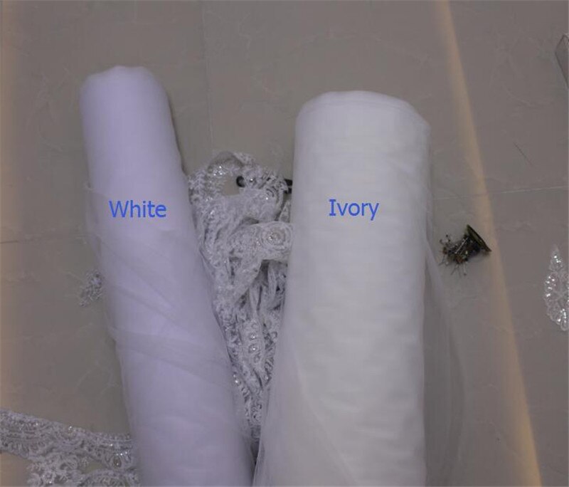 Voile de mariée blanc ivoire, voile Long avec bord en dentelle, avec peigne, accessoires de mariage