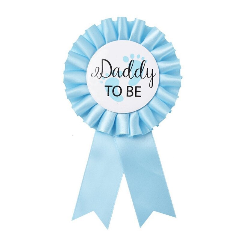 Brud at være baby shower dåb & dåb fest badge tillykke med fødselsdagen far til at være & mor at være bånd badge dekorative  -7: Himmelblå