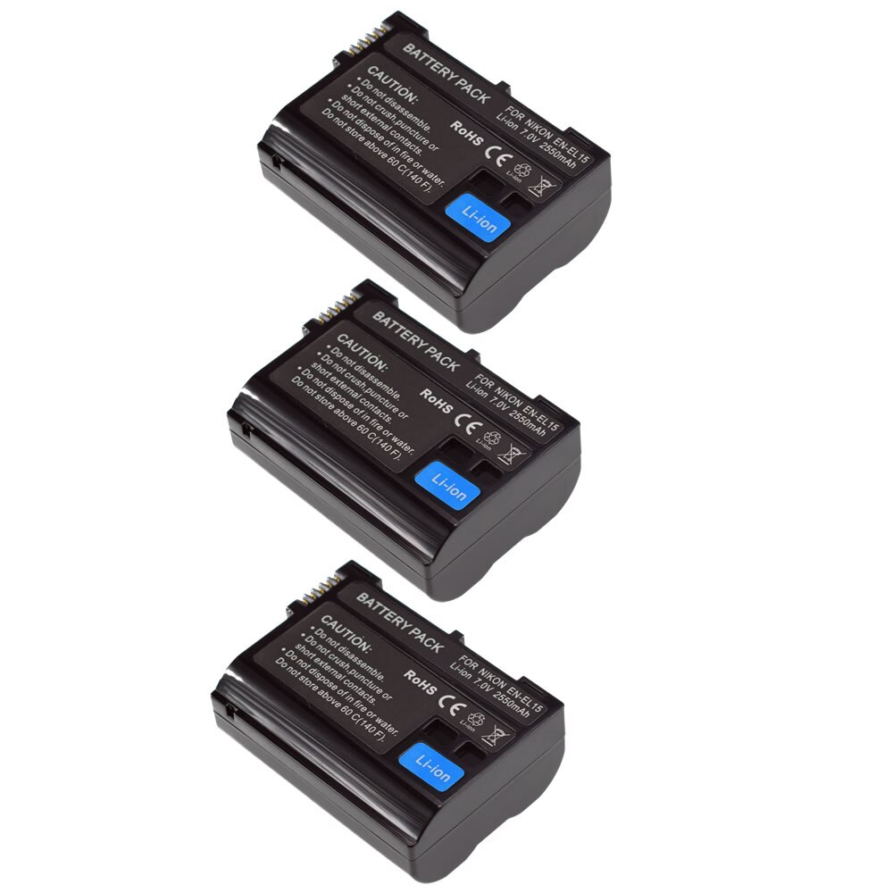 2X EN-EL15B ENEL15b batería para cámara Nikon D7100 D7000 D800 D810 D750 Z7 Z6 V1: 3 Battery