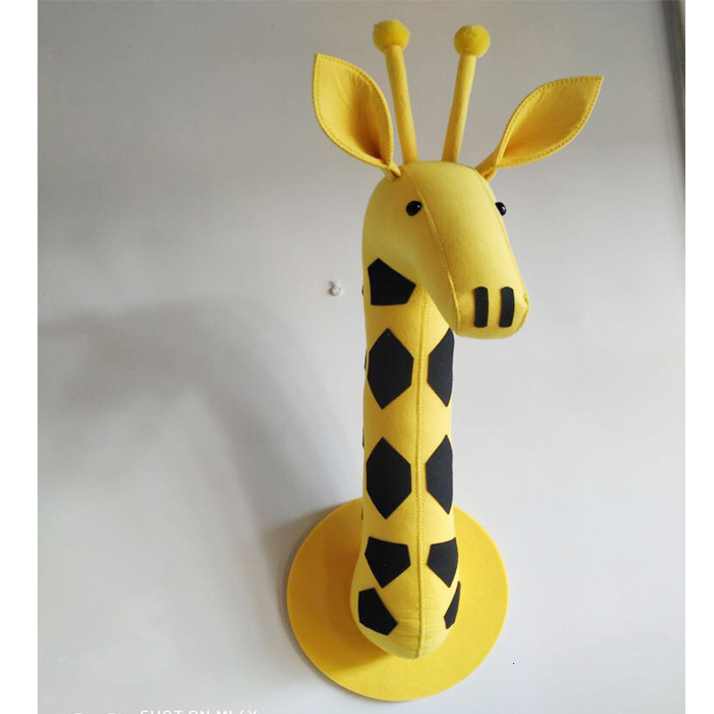 Kids Room Decor Felt Zebra Handmade Felt Animal Heads Elephant Fox Lion Head Wall Hanging Decor For Kids Room Nursery Room Decor: Giraffe A Felt