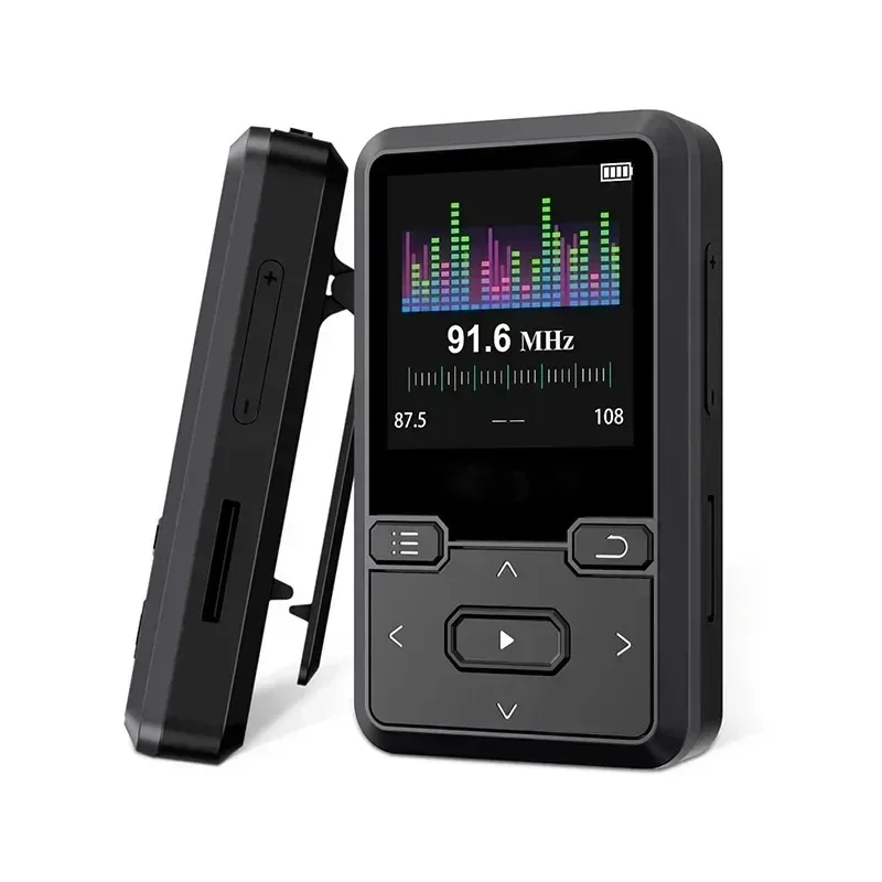 Mini tylny klips sportowy 32 GB bezstratny dźwięk odtwarzacz MP3 z BT 5.0, krokomierz radio FM, nowy projekt Mini odtwarzacz muzyczny 1,44 cala