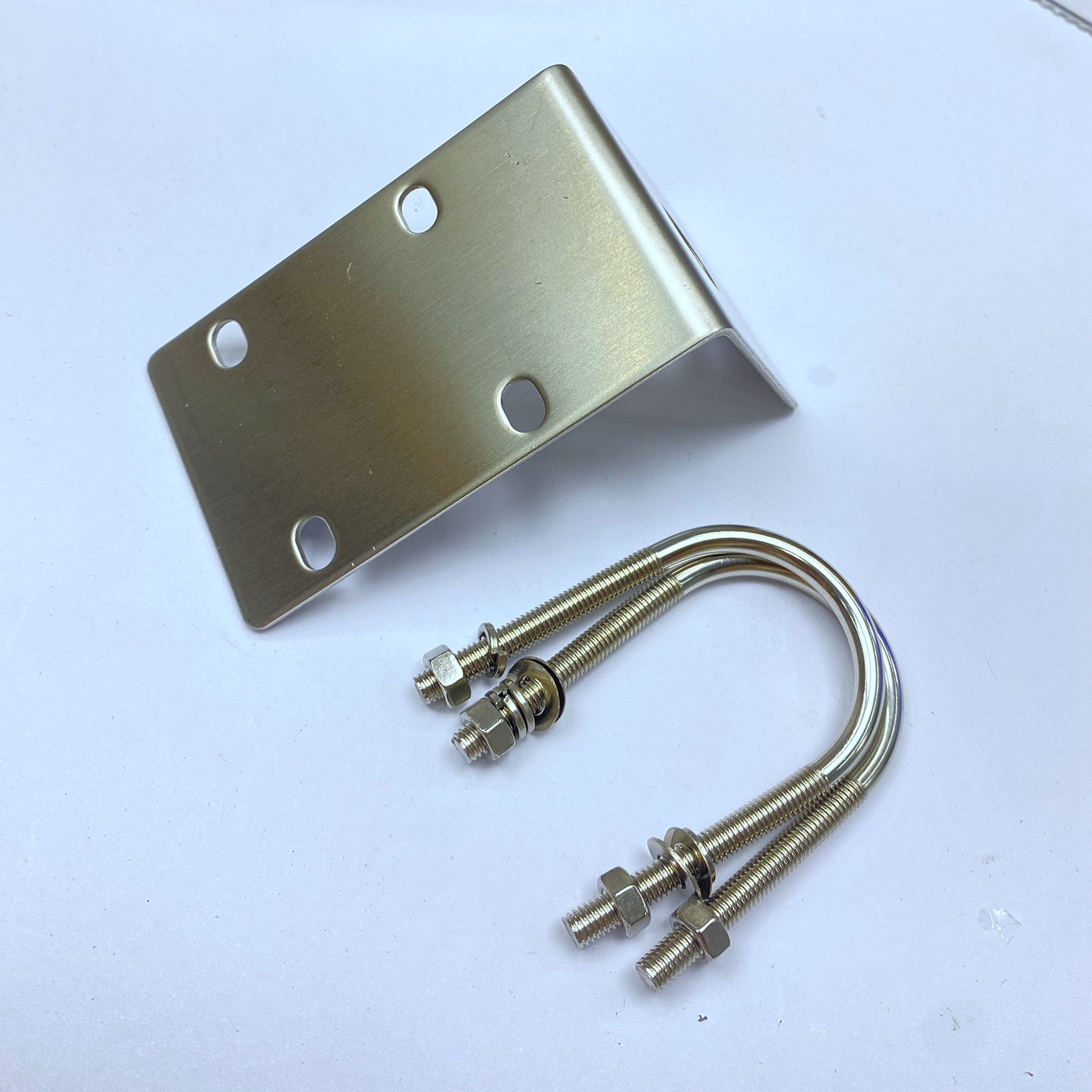 Stainless Steel Antenna Mount Bracket with U Style Bolts for Ham UHF VHF CB Cellular Trucker Antenna Use Accepted