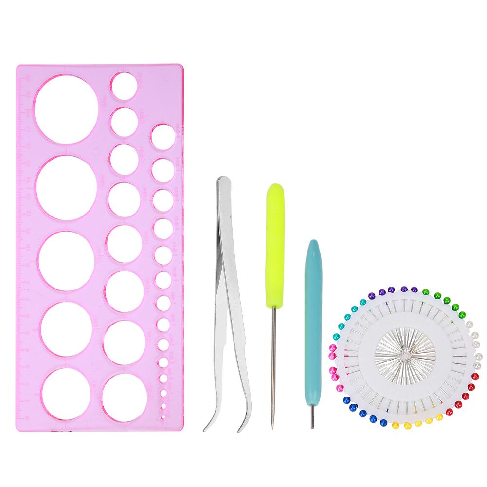 1 Set DIY Paper Quilling Kit Tweezer Quilling Ruler Needles Rolling Pen Tools Quilling Paper Tool Set: Default Title